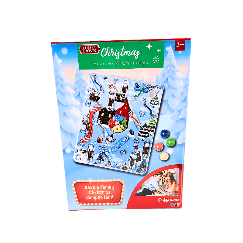 PoundFun Christmas Scarves & Chimneys Family Board Game – Holiday Fun