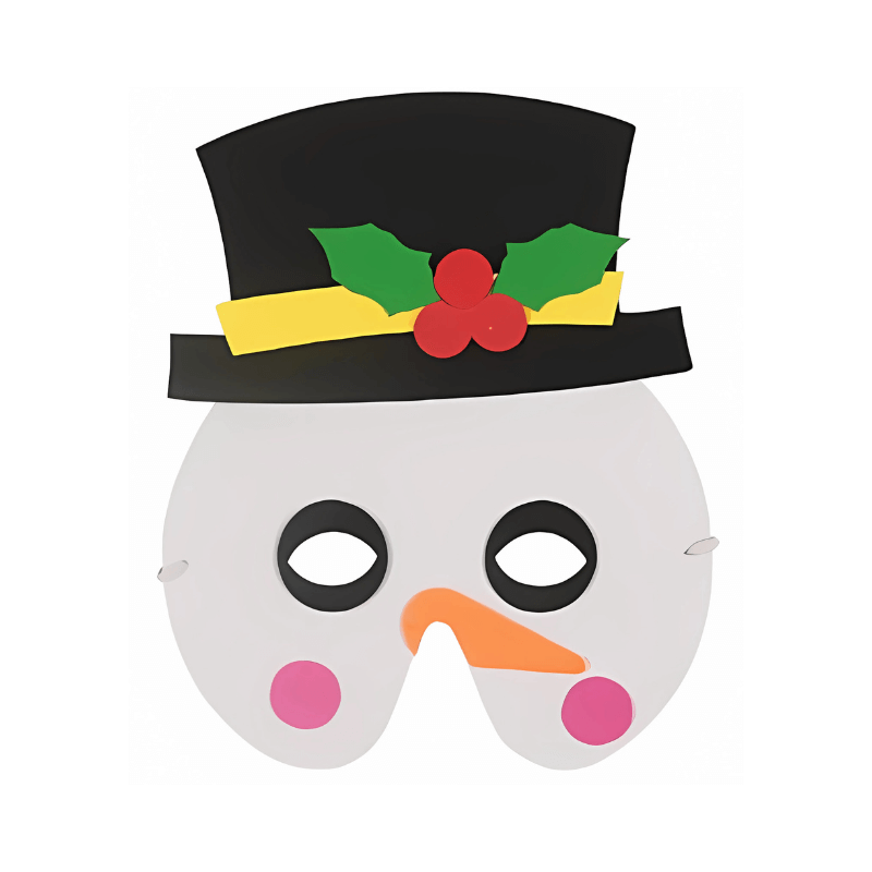 PoundFun Christmas Snowman Mask – Festive Holiday Party Costume Accessory