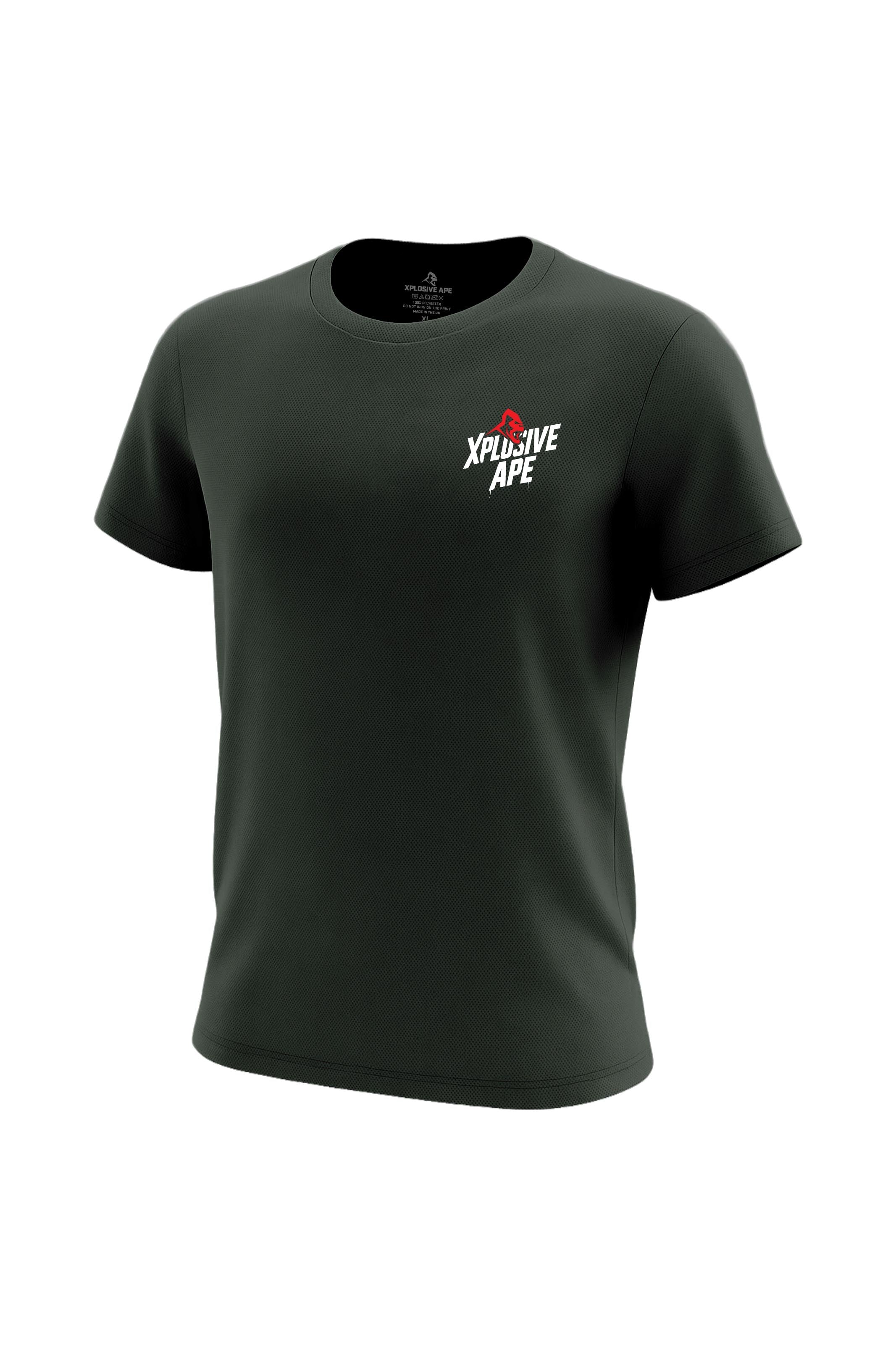 XAPE Classic Stencil Logo X Tech Tee - Forest Green