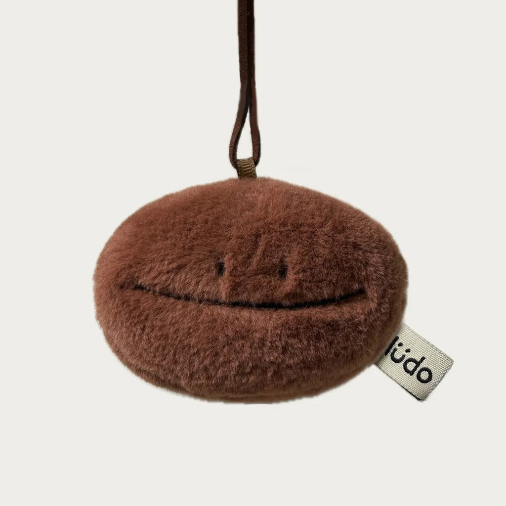LuLuFun Studio Coffee Bean Plush Bag Charm – Scented Keychain Brown