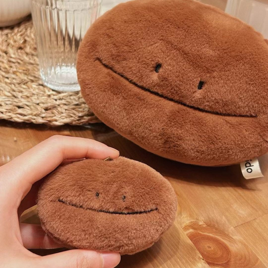 LuLuFun Studio Coffee Bean Plush Bag Charm – Scented Keychain Brown