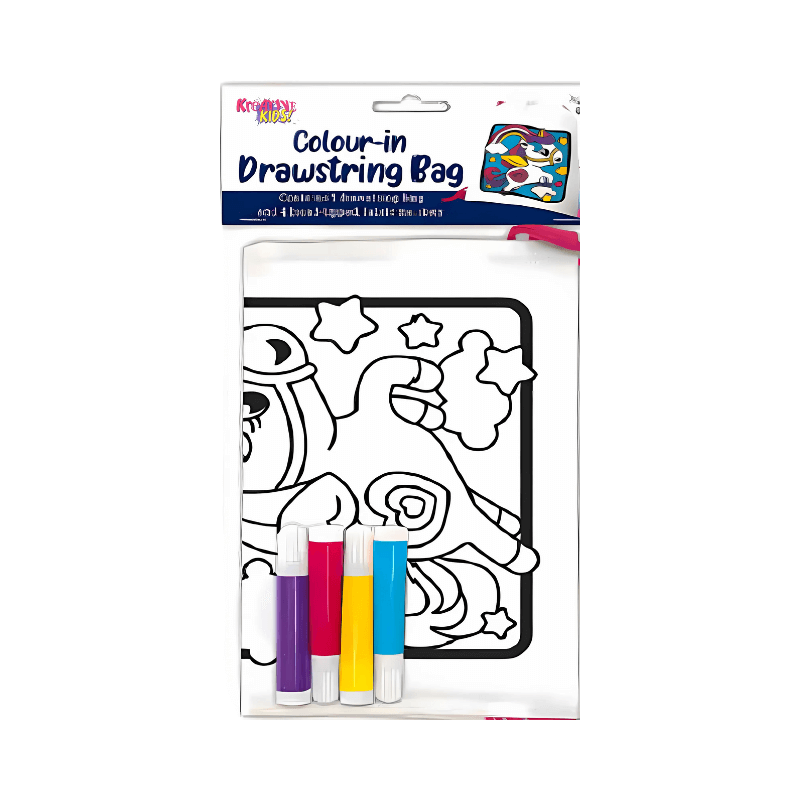 PoundFun Colour Your Own Unicorn Drawstring Bag – DIY Canvas Craft Kit