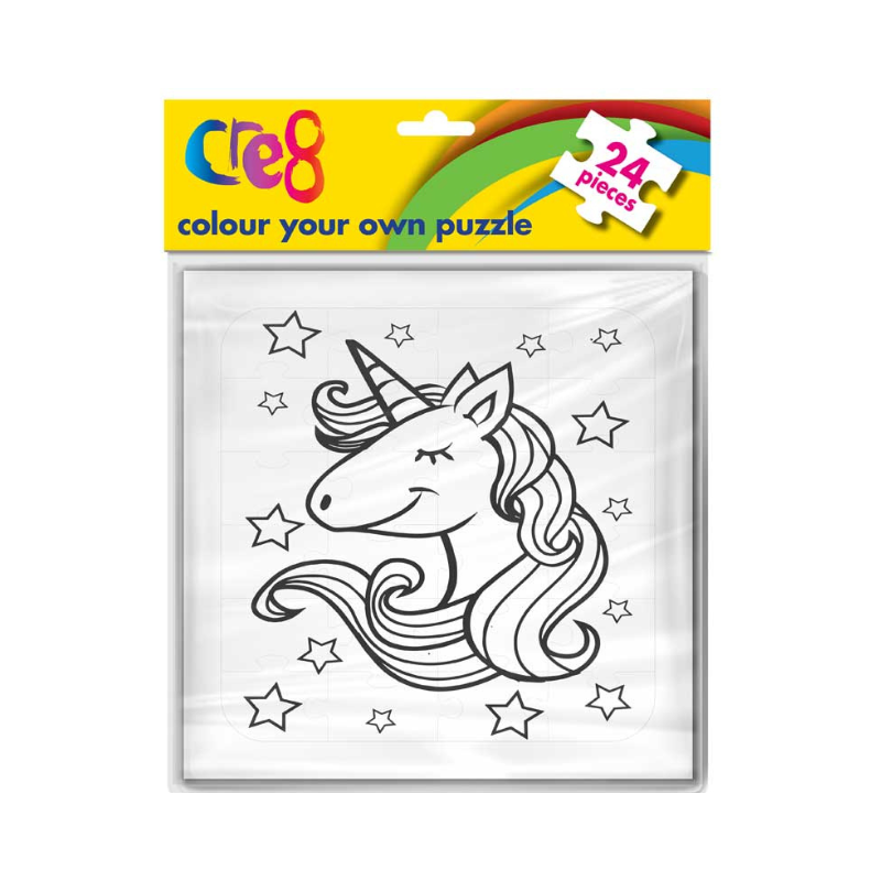 PoundFun Colour Your Own Sea & Unicorn Jigsaw Puzzles - 2 Pack Art Set