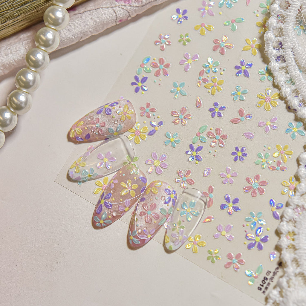 LuLuFun Studio Spring Flower Nail Deco Stickers – Floral Nail Decals