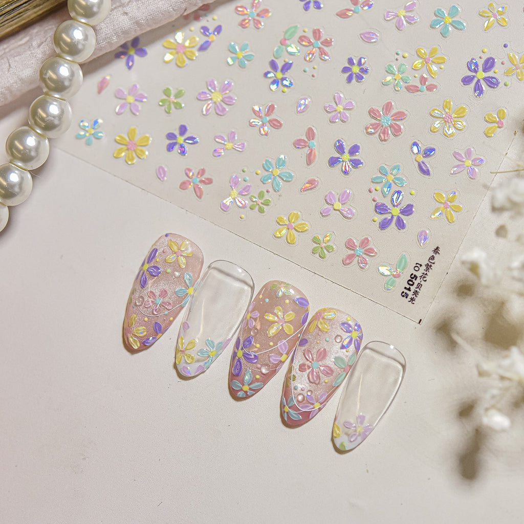 LuLuFun Studio Spring Flower Nail Deco Stickers – Floral Nail Decals