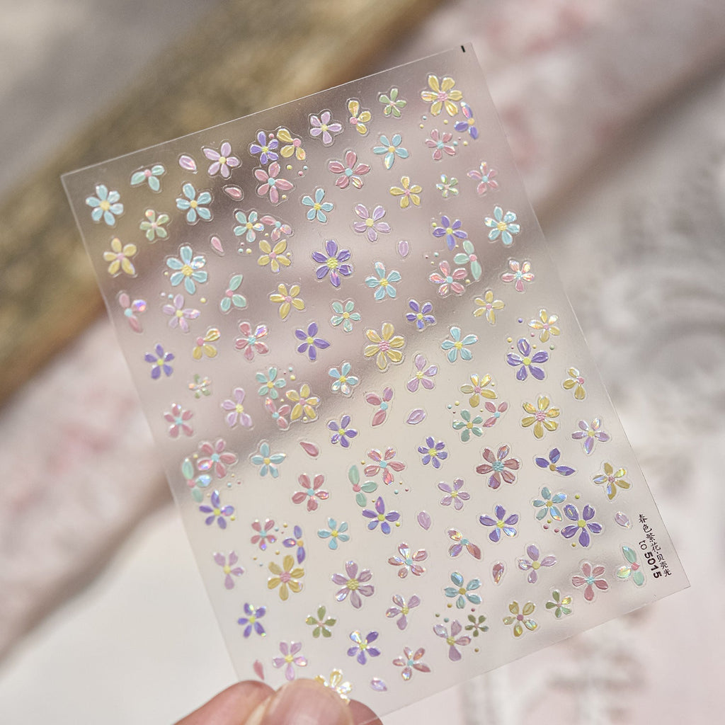 LuLuFun Studio Spring Flower Nail Deco Stickers – Floral Nail Decals