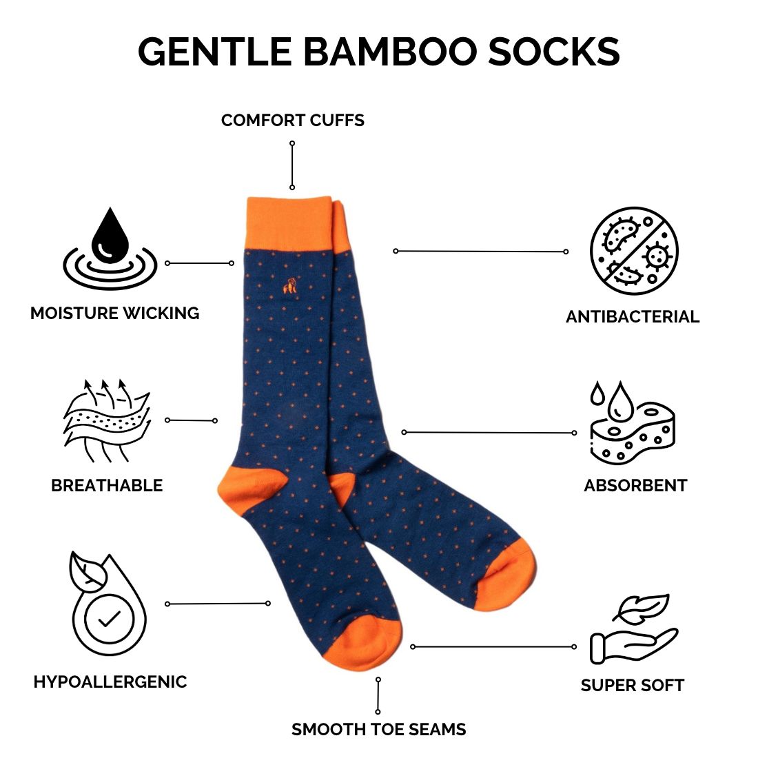 Swole Panda Sheep Bamboo Socks – Comfort Cuff Diabetic Socks