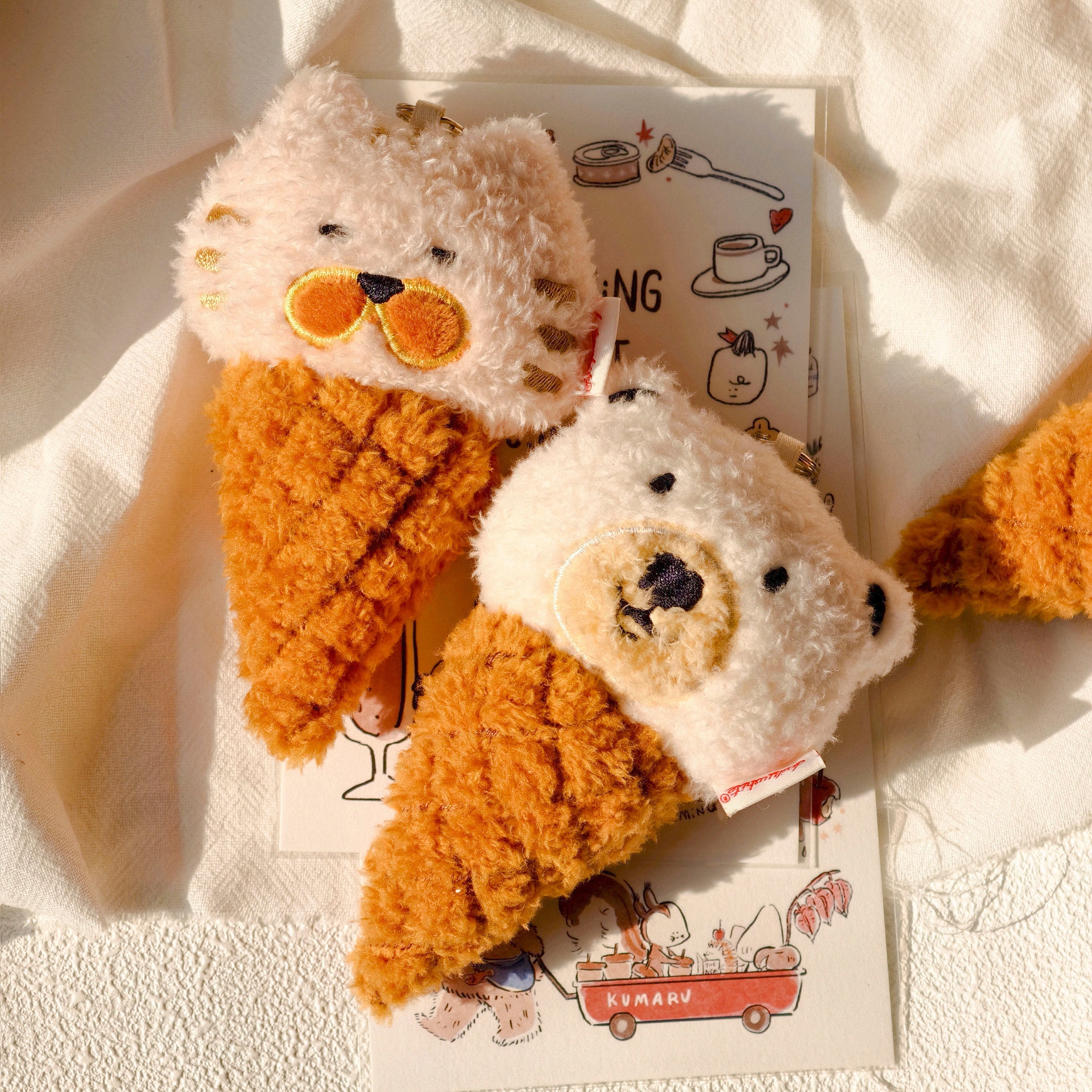 LuLuFun Studio George Kitty Tuxedo Cat Plush Ice Cream Cone Bag Charm