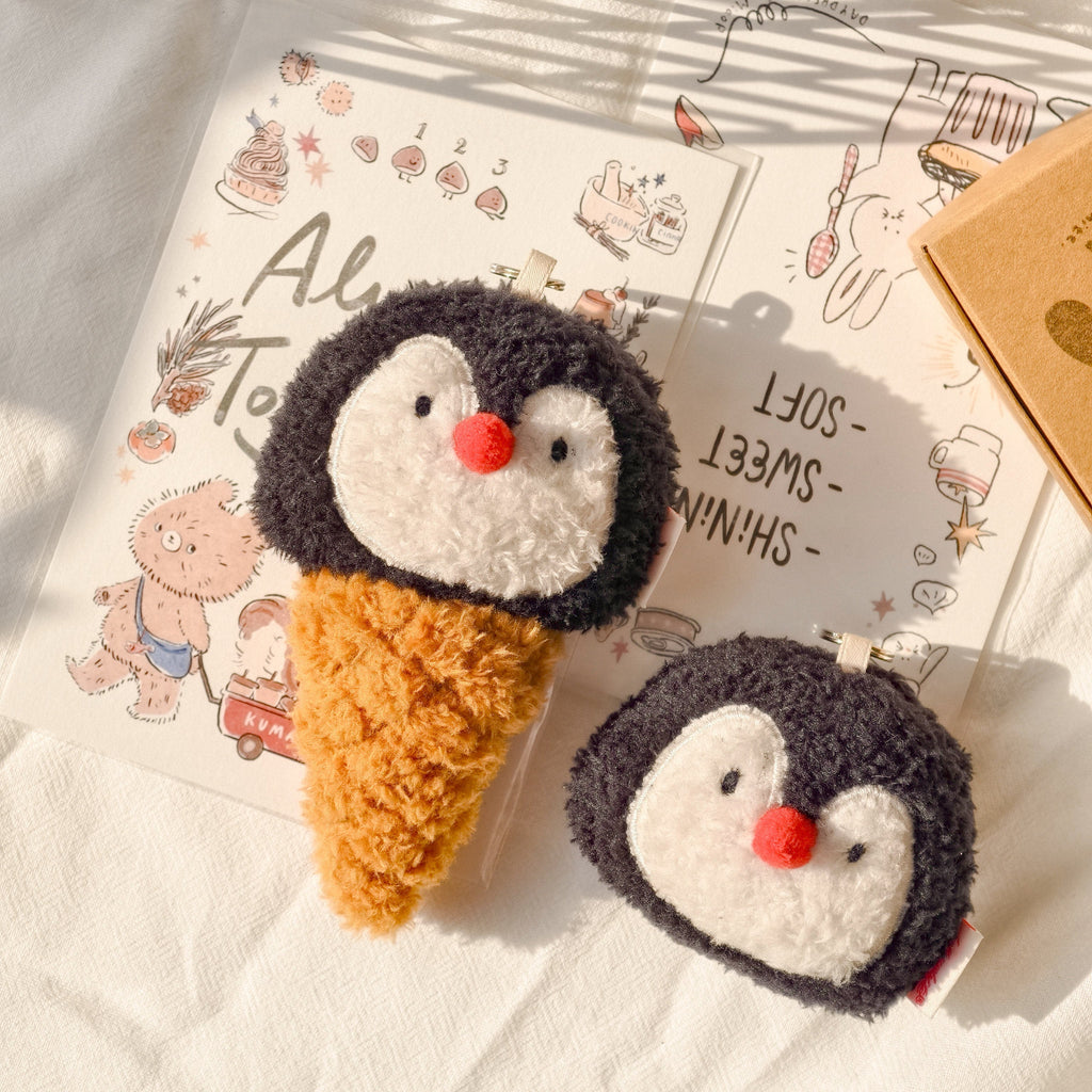 Penguin Plush Keychain Charm by LuLuFun Studio – Soft Round Bag Accessory