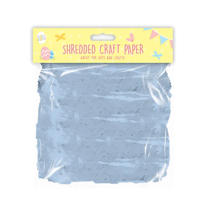 PoundFun Easter Blue Shredded Craft Paper - Decorative Gift Basket Filler