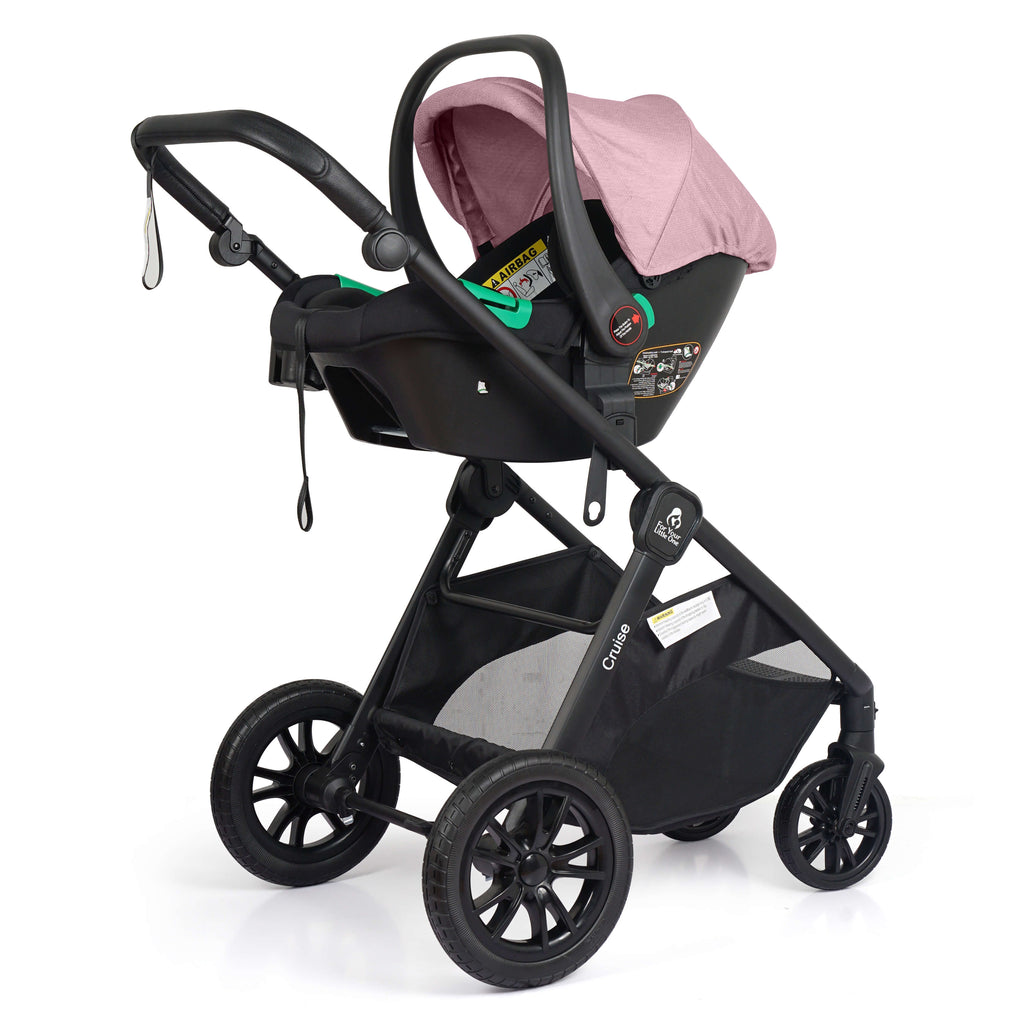 For Your Little One Cruise 3-in-1 Travel System with R129 Car Seat – Blush Rose