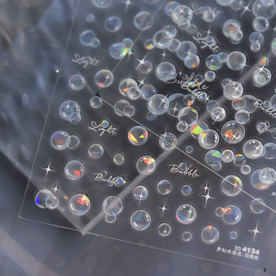 LuLuFun Studio Crystal Bubble Nail Art Stickers - 3D Manicure Decals