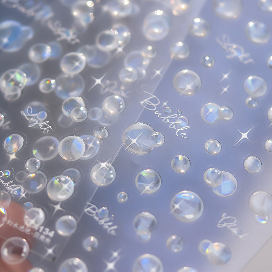 LuLuFun Studio Crystal Bubble Nail Art Stickers - 3D Manicure Decals
