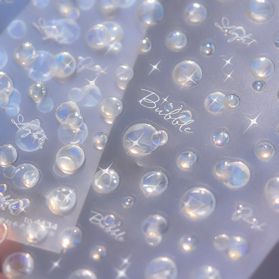 LuLuFun Studio Crystal Bubble Nail Art Stickers - 3D Manicure Decals