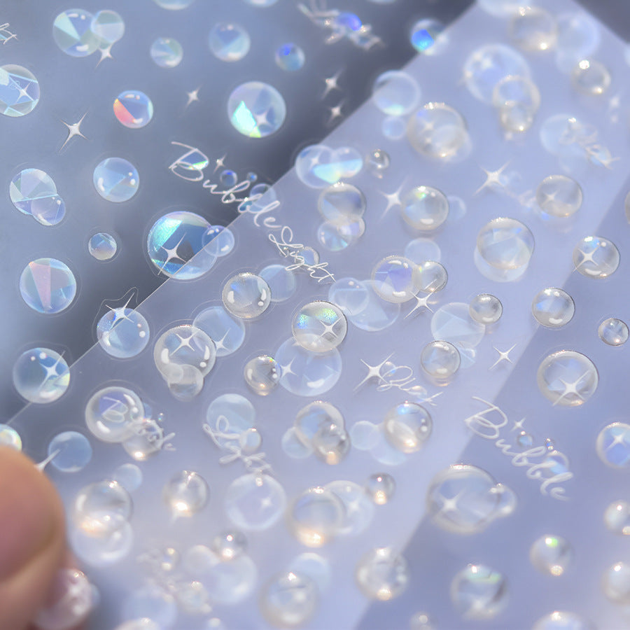 LuLuFun Studio Crystal Bubble Nail Art Stickers - 3D Manicure Decals
