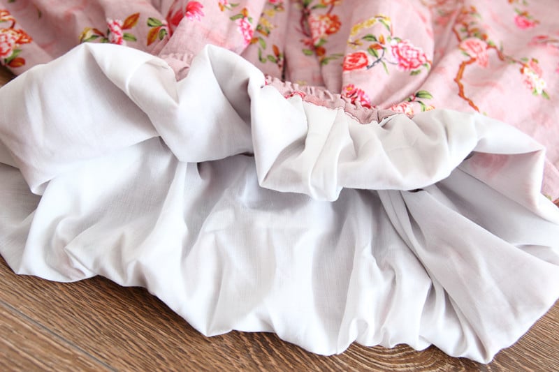Women's Floral A-Line Long Dress in Cotton and Linen