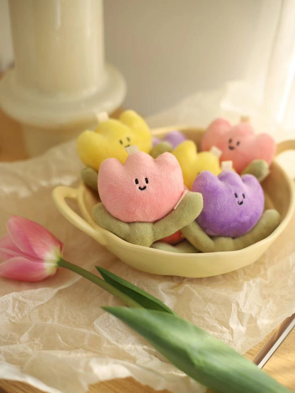 LuLuFun Studio | Plush Tulip Flower Bag Charm - Kawaii Keychain