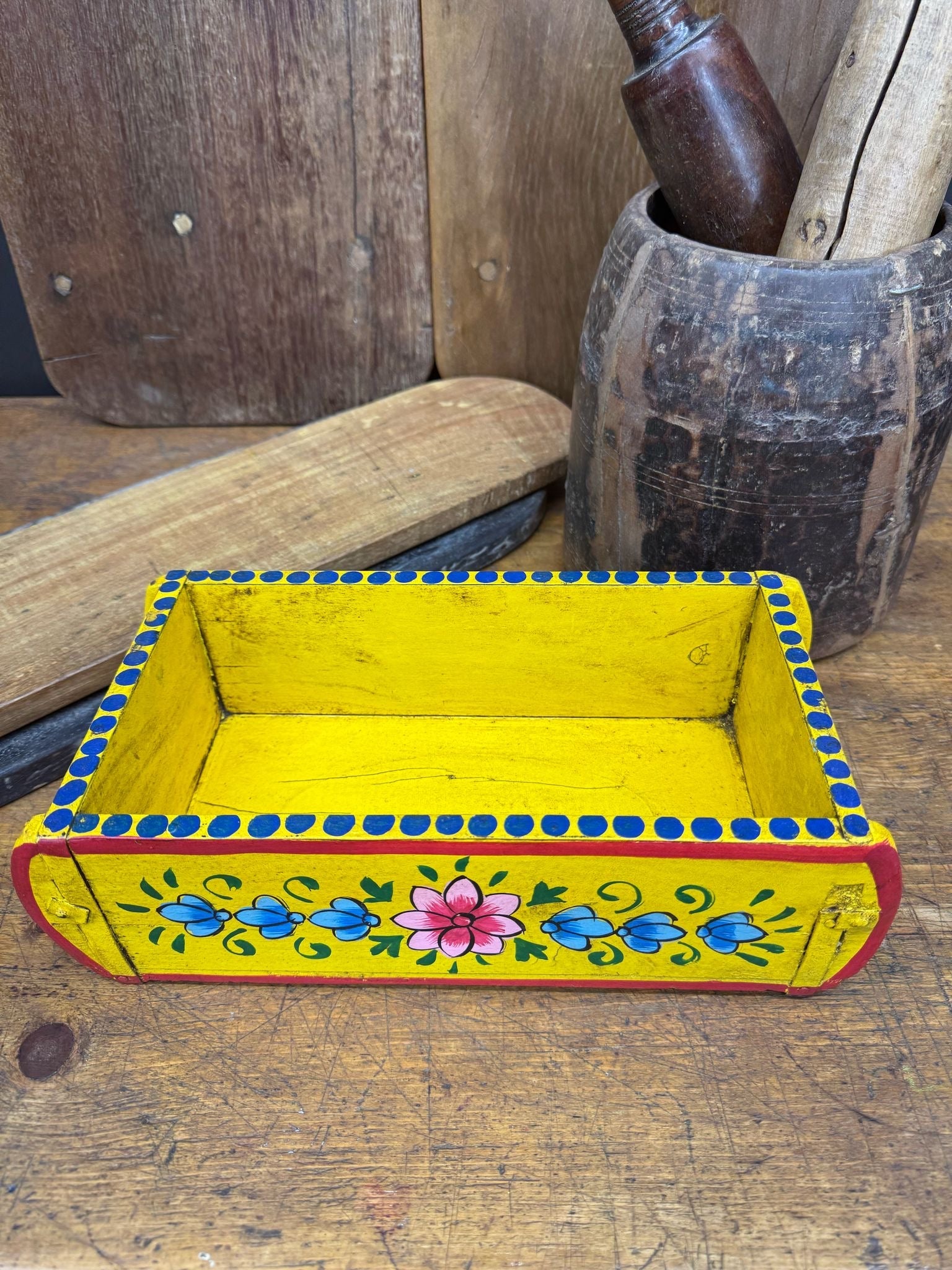 Rustic Warehouse Norfolk Yellow Vintage Wooden Brick Mould Planter