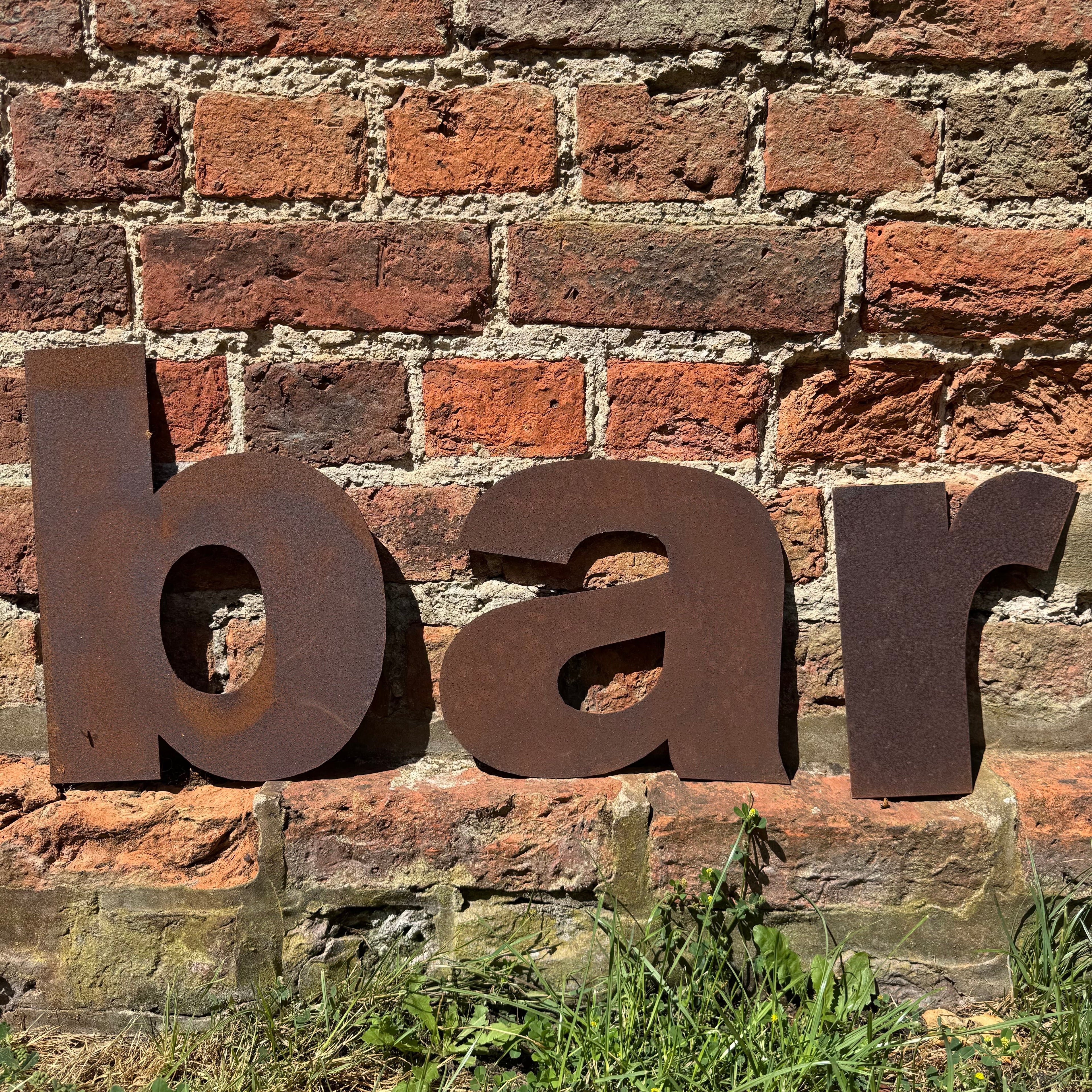 Rustic Metal BAR Letters Sign – Handmade Steel Wall Art by Rustic Warehouse