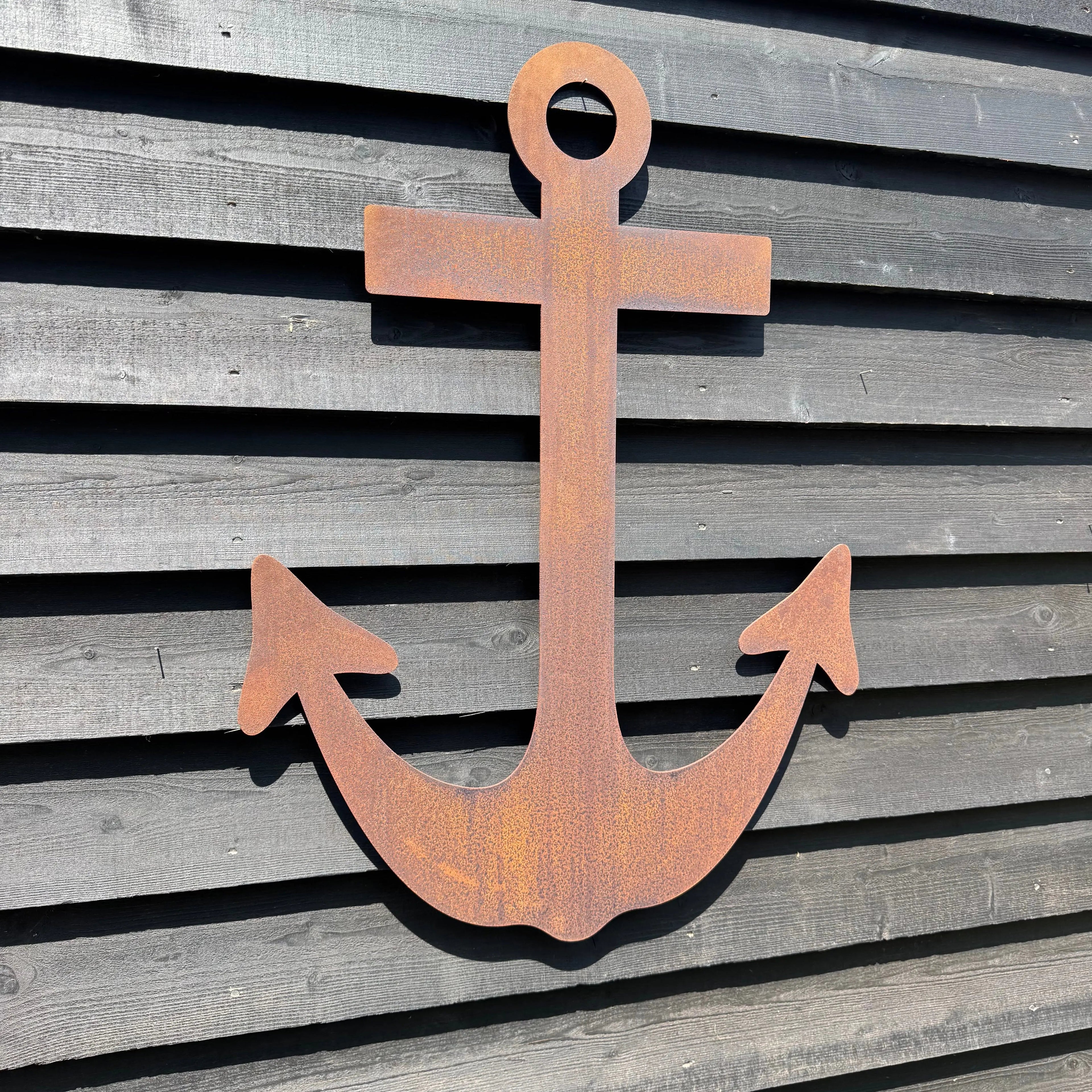 Rustic Warehouse Norfolk Large Rusty Metal Anchor Garden Wall Decoration