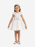 DRESS & Fleur Baby Girls Blue Jacquard Dress with Matching Headband