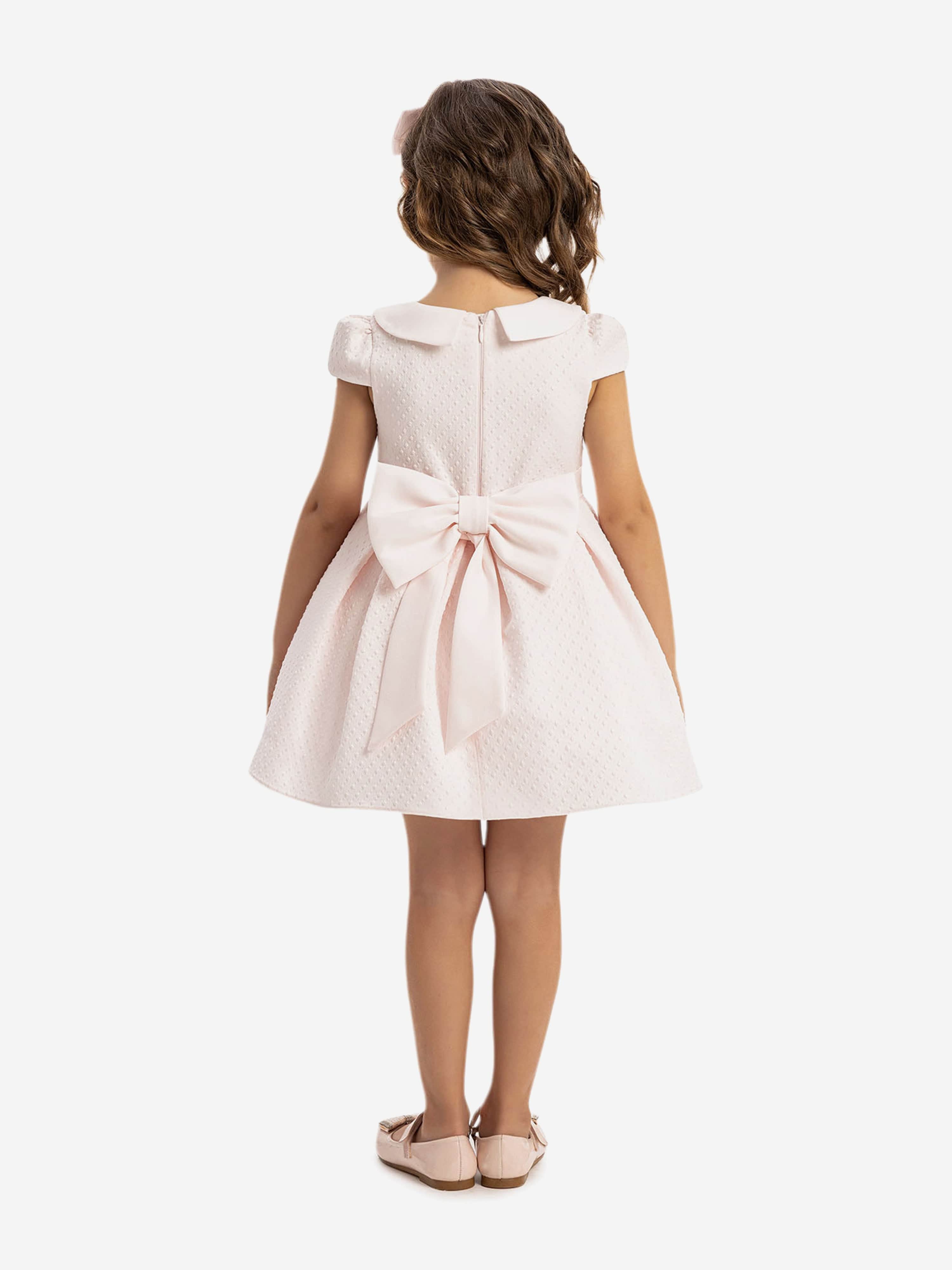 DRESS & Fleur Baby Girls Pink Jacquard Dress and Headband Set