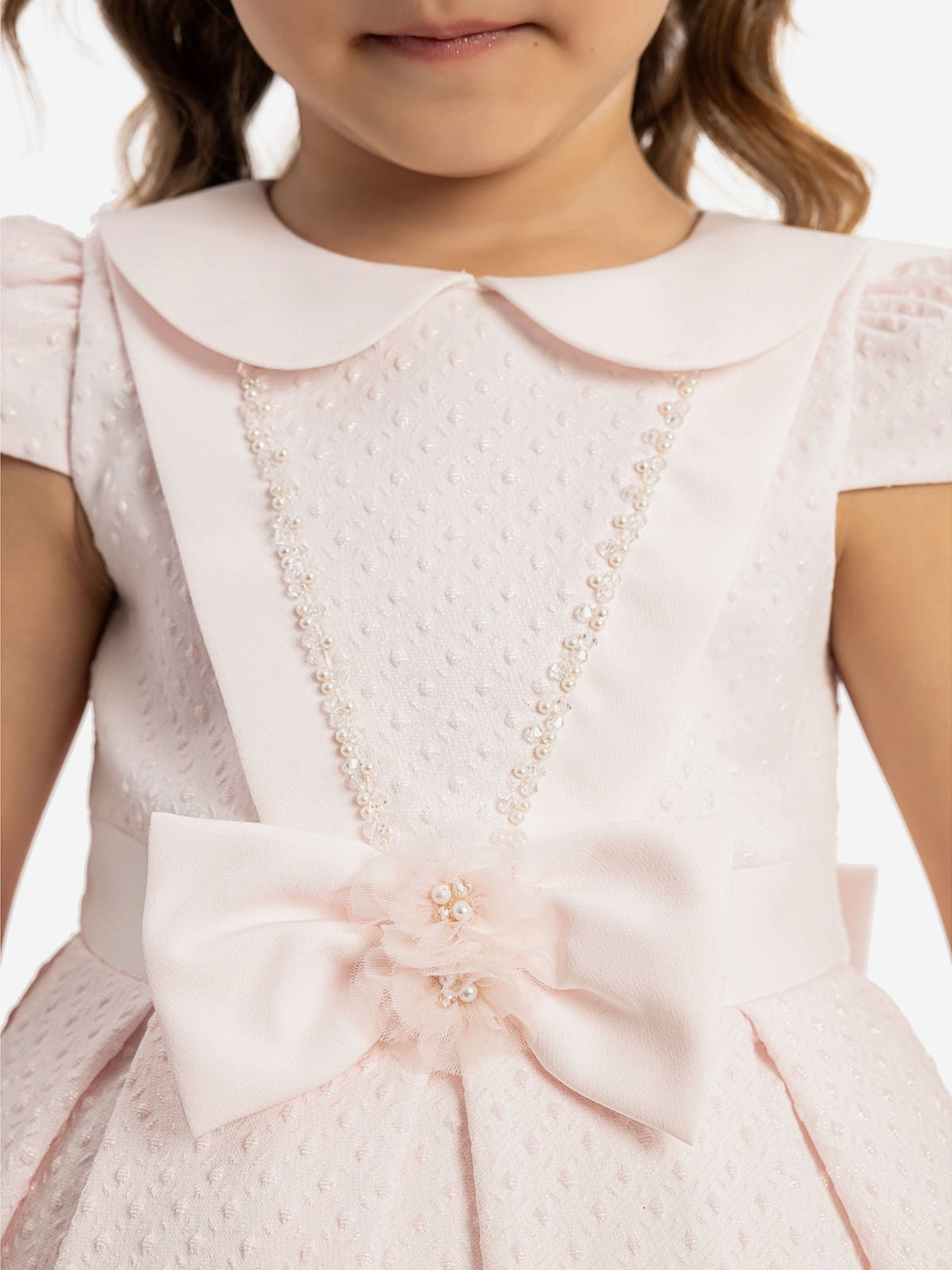 DRESS & Fleur Baby Girls Pink Jacquard Dress and Headband Set