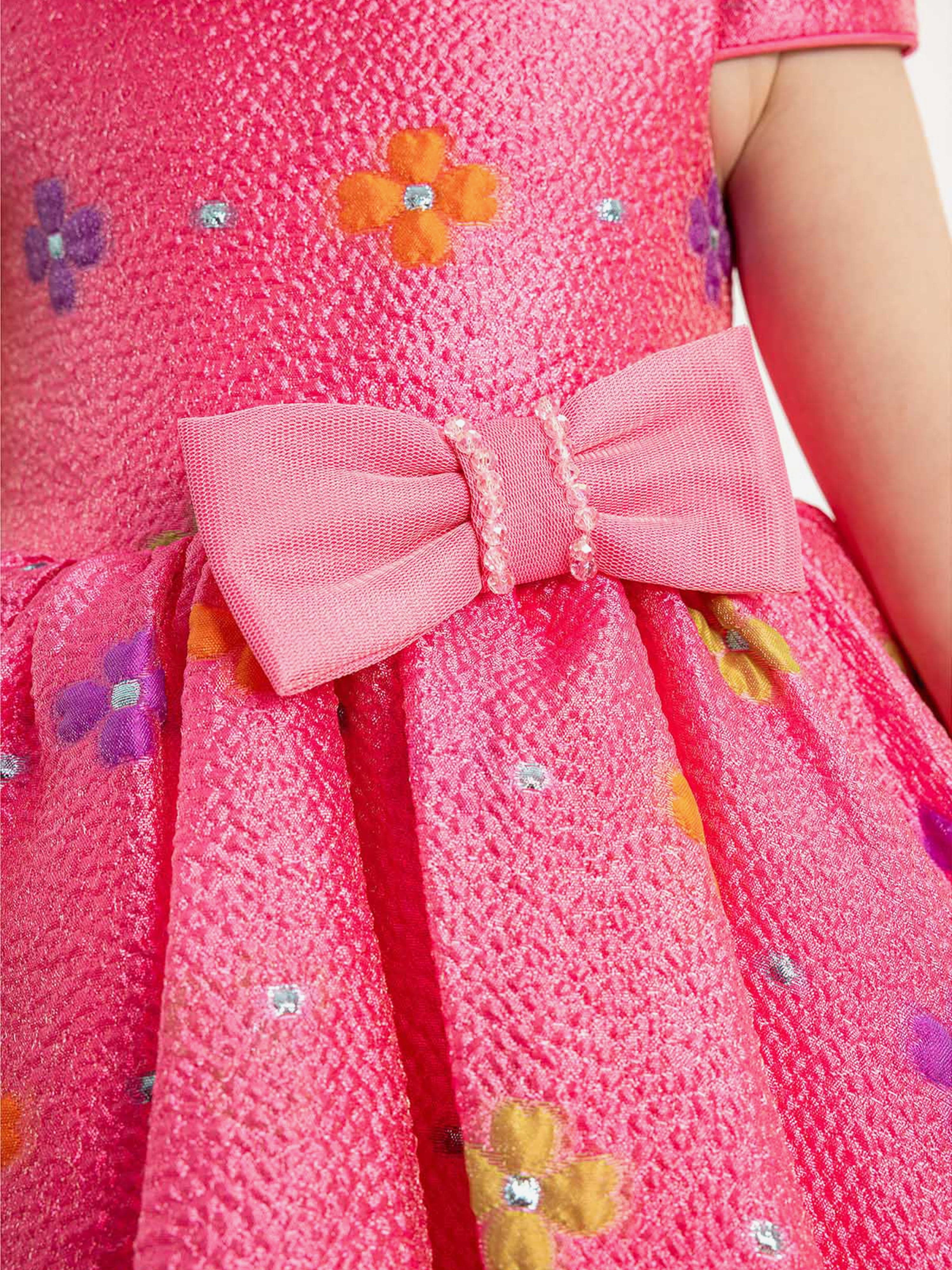DRESS & Fleur Baby Girls Floral Dress with Headband in Pink – Cotton