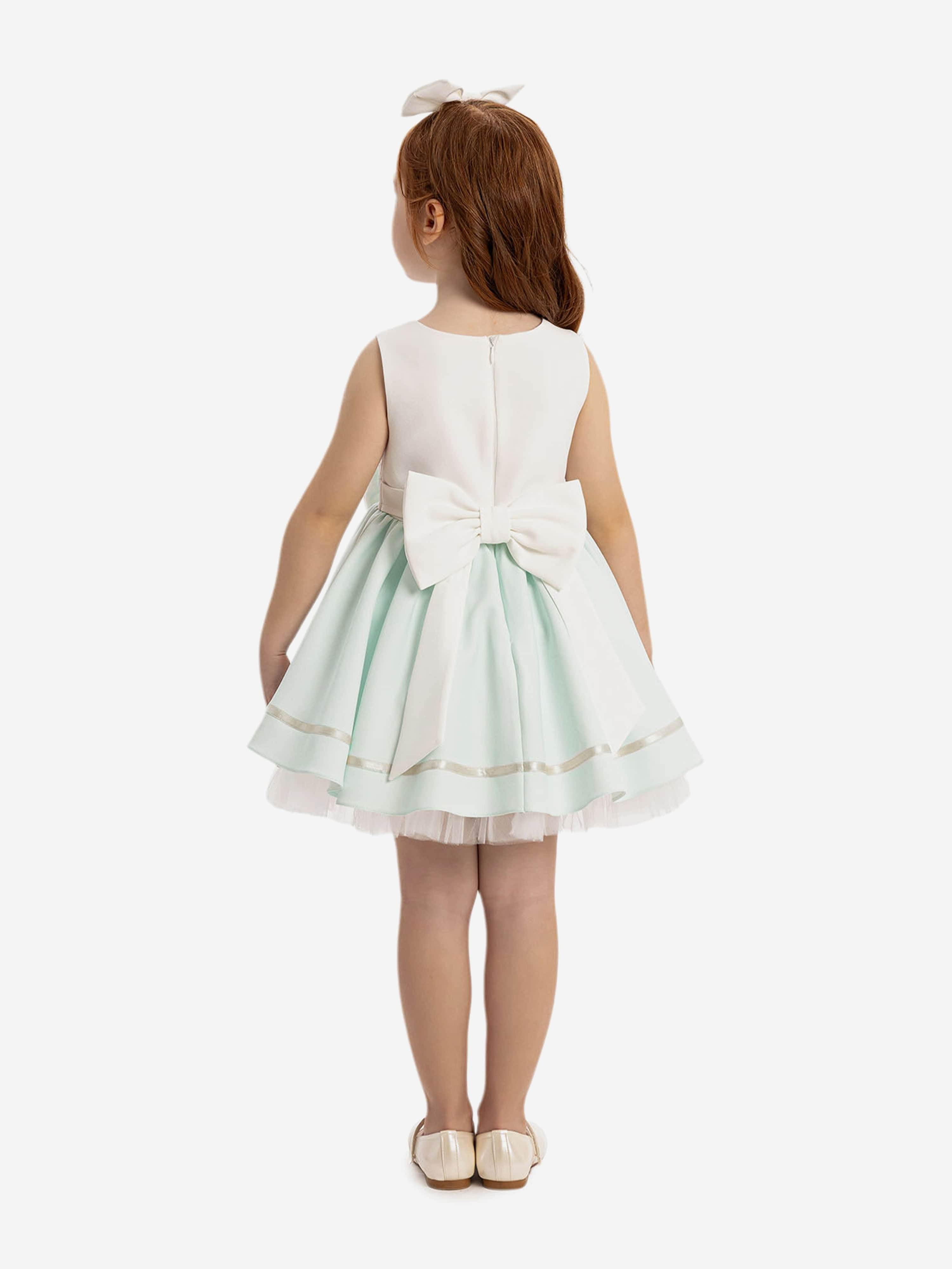 DRESS & Fleur Baby Girls Green Lace Tulle Dress with Headband