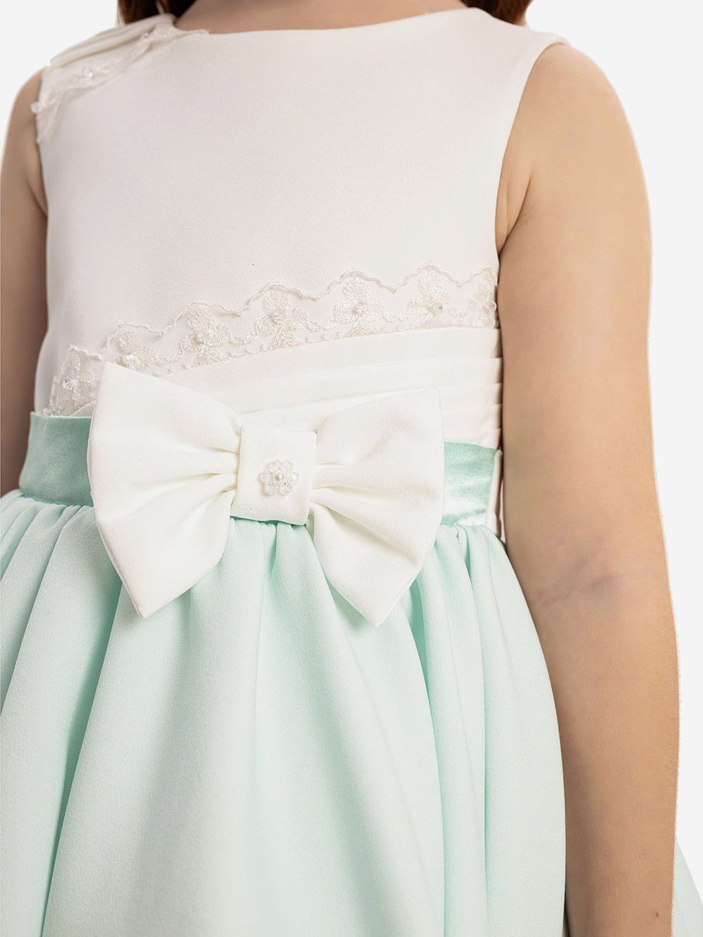 DRESS & Fleur Baby Girls Green Lace Tulle Dress with Headband