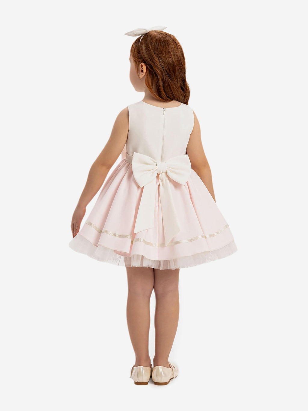 DRESS & Fleur Baby Girls Pink Lace Tulle Dress with Headband