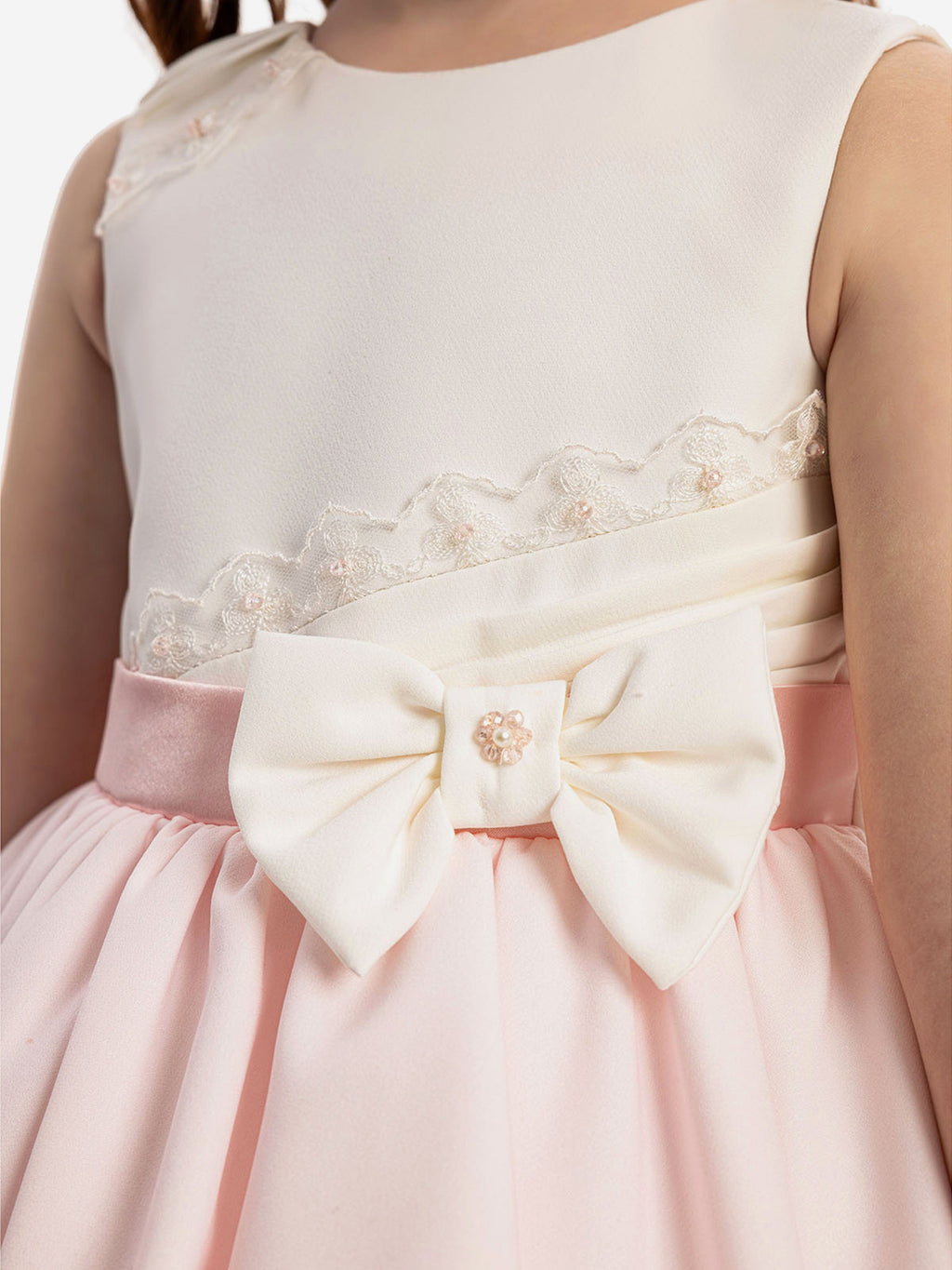 DRESS & Fleur Baby Girls Pink Lace Tulle Dress with Headband