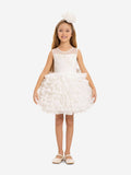 DRESS & Fleur Girls White Lace Organza Dress with Headband