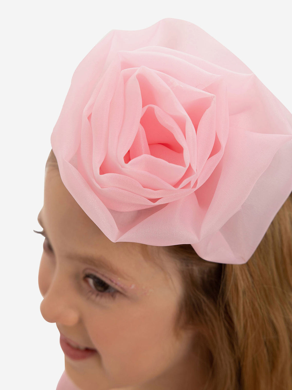 DRESS & Fleur Girls Pink Lace Organza Dress with Matching Headband