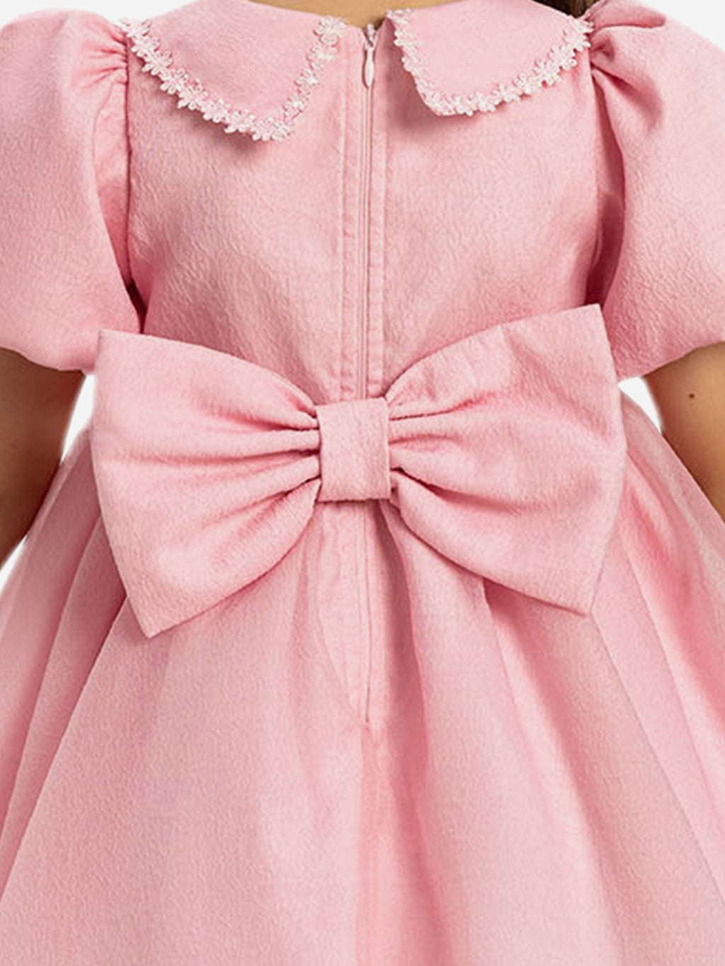 DRESS & Fleur Baby Girls Pearl Detail Lace Dress with Headband - Pink