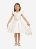 DRESS & Fleur Girls White Sleeveless Dress with Matching Floral Bag