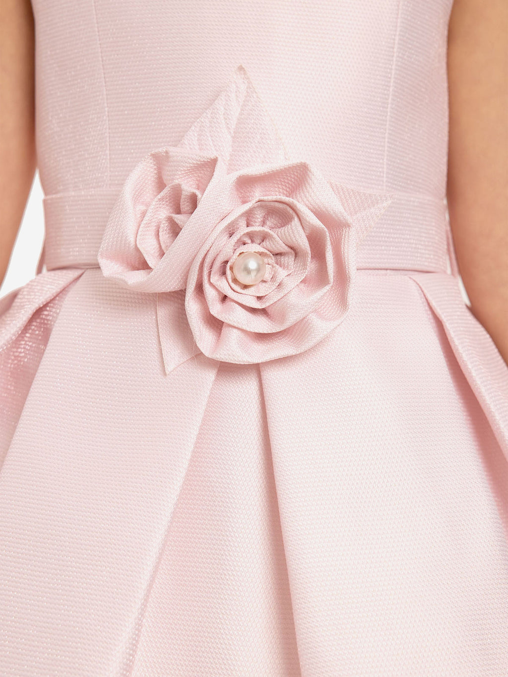 DRESS & Fleur Girls Pink Sleeveless Dress with Matching Floral Bag