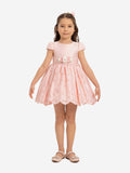 DRESS & Fleur Baby Girls Pink Floral Embroidered Dress with Headband