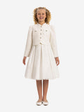 DRESS & Fleur Girls Lace Dress and Bolero Set in White | V-Back