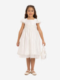 DRESS & Fleur Girls White Embroidered Tulle Dress and Bag Set
