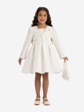 DRESS & Fleur Girls White 3-Piece Dress Set with Bolero and Bag