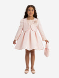 DRESS & Fleur Girls 3-Piece Pink Dress Set with Bolero and Bag
