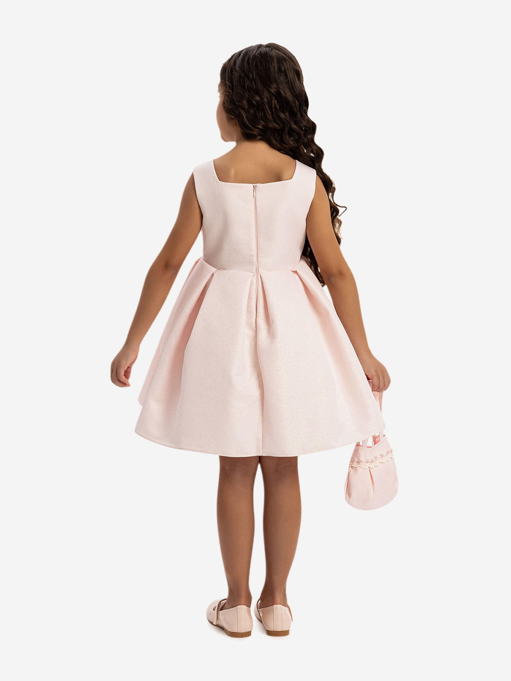 DRESS & Fleur Girls 3-Piece Pink Dress Set with Bolero and Bag
