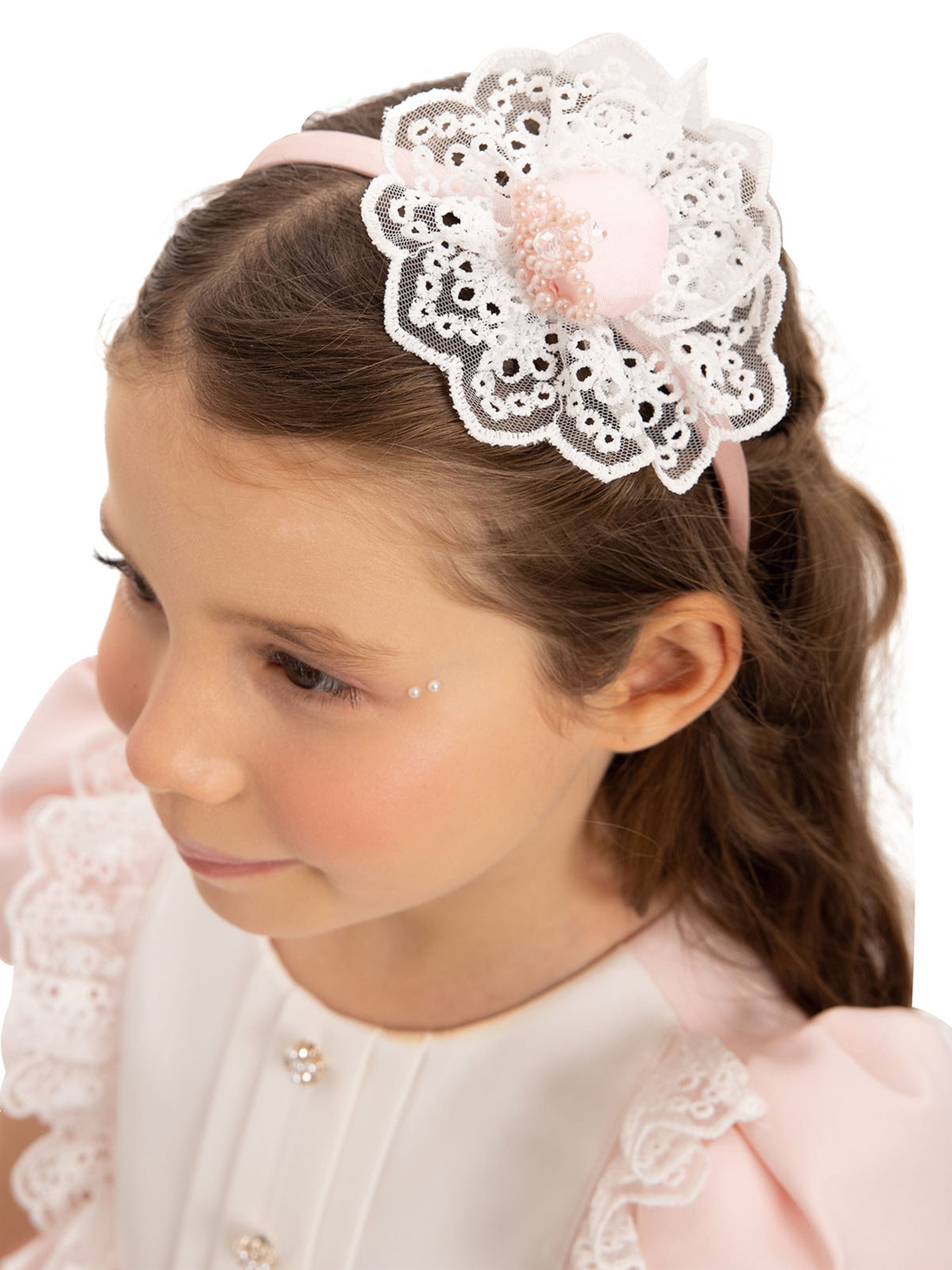 DRESS & Fleur Baby Girls Pink Jacquard Dress Set with Teddy Bear