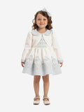 DRESS & Fleur Baby Girls Floral Dress with Bolero and Headband - Blue