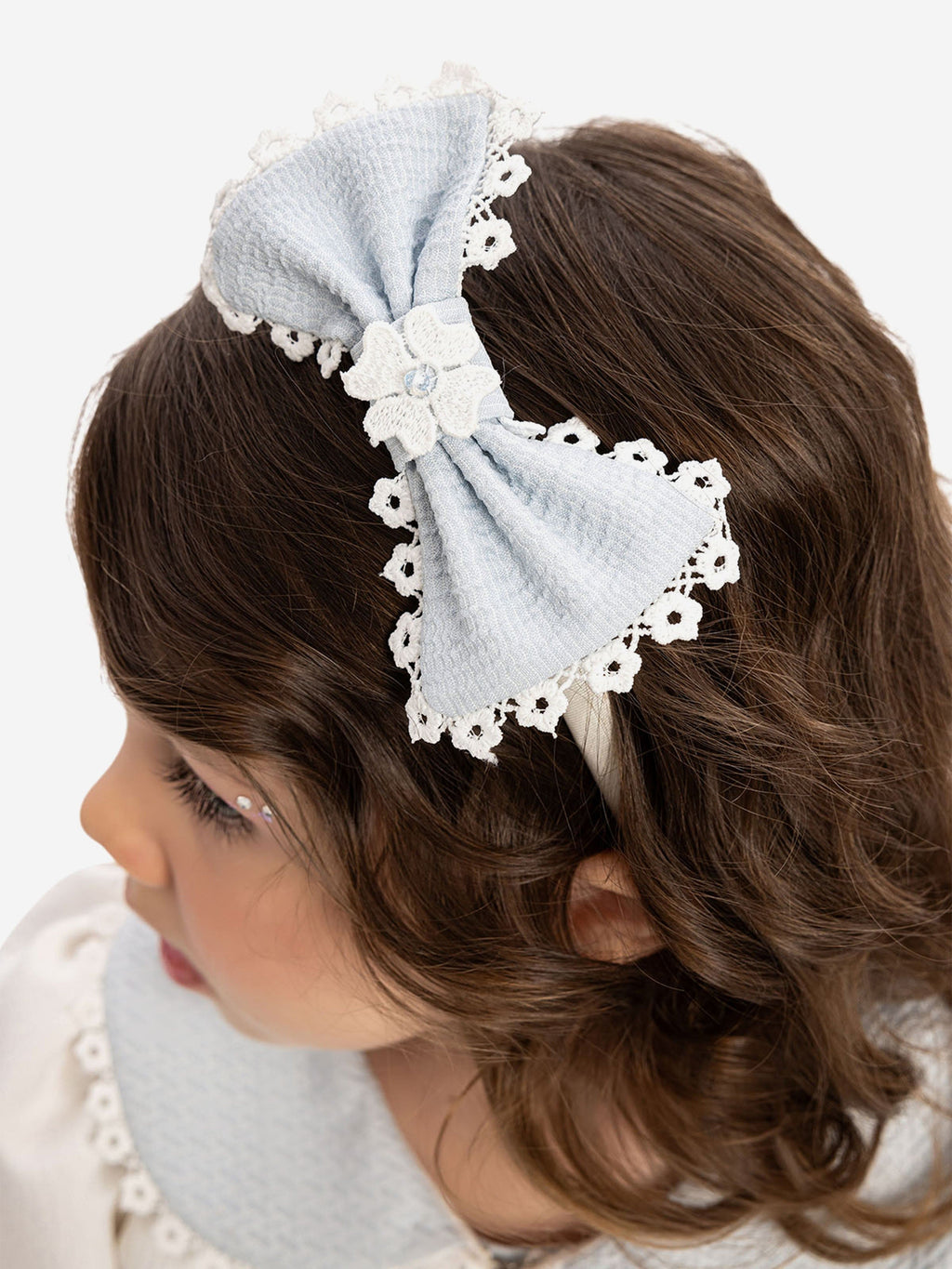 DRESS & Fleur Baby Girls Floral Dress with Bolero and Headband - Blue