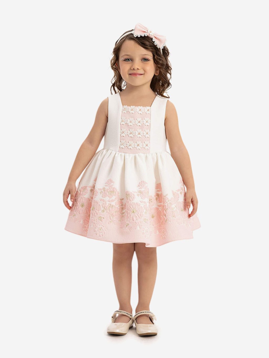 DRESS & Fleur Baby Girls Floral Embroidered Dress with Bolero - Pink