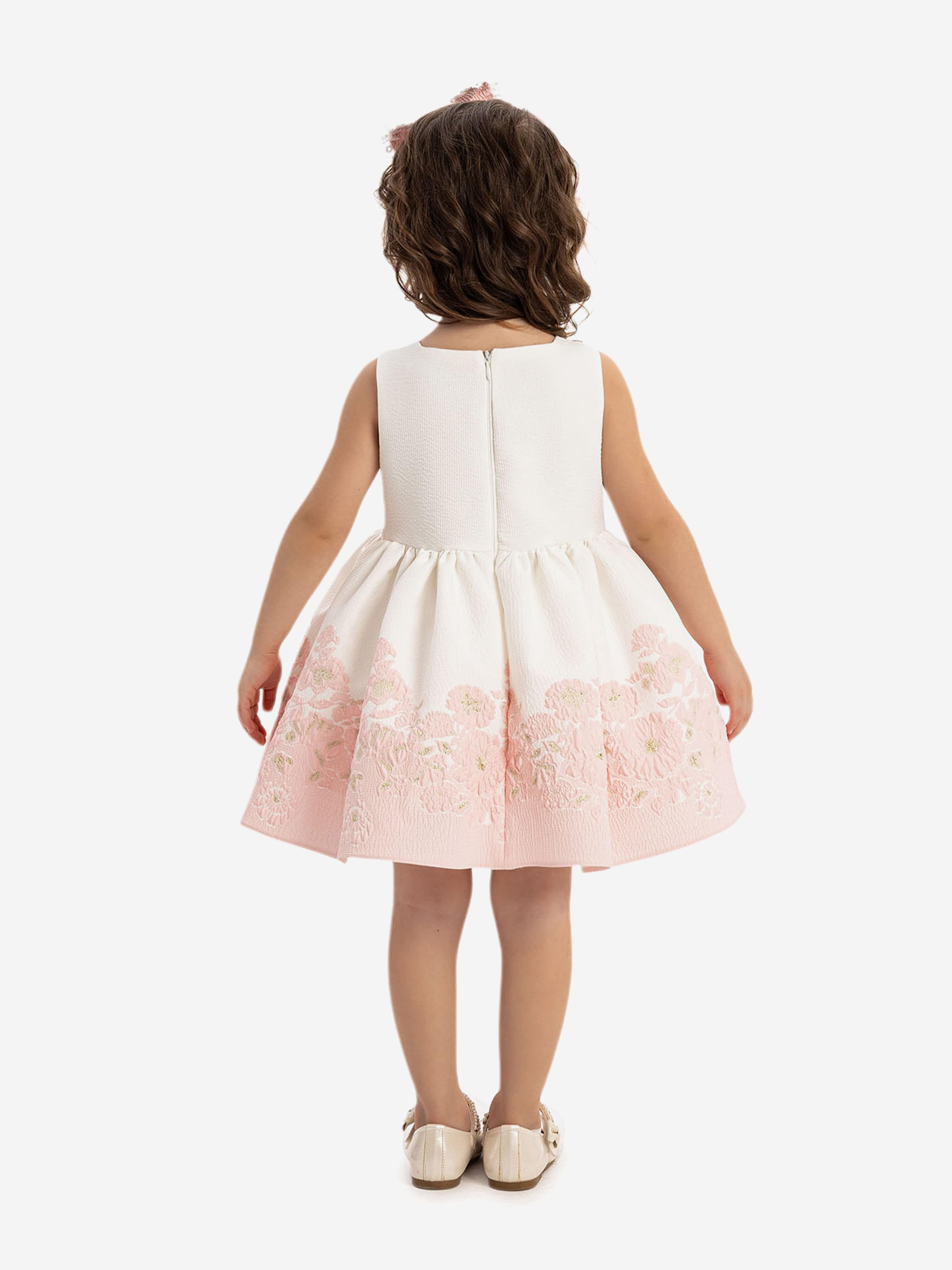 DRESS & Fleur Baby Girls Floral Embroidered Dress with Bolero - Pink
