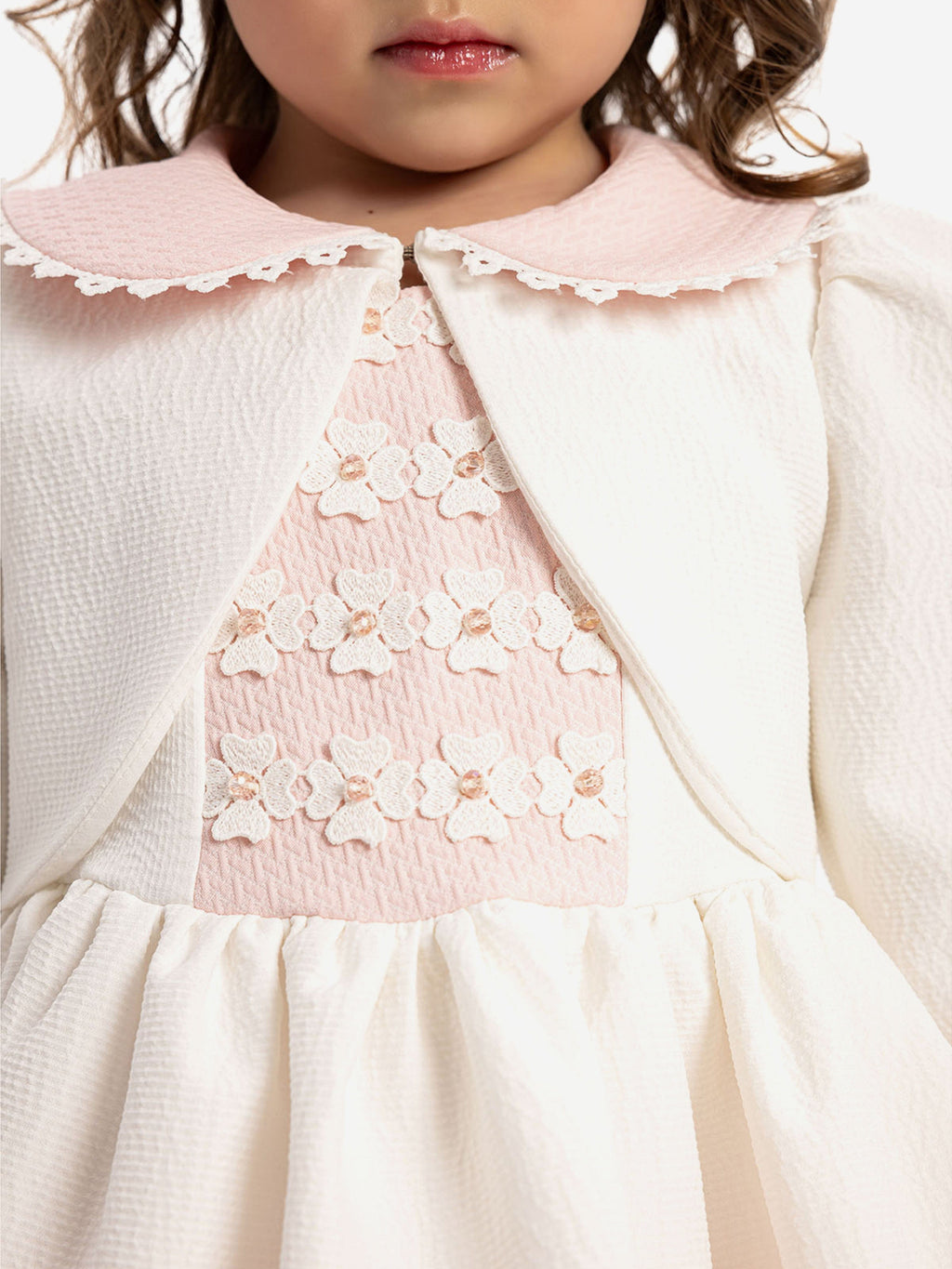 DRESS & Fleur Baby Girls Floral Embroidered Dress with Bolero - Pink