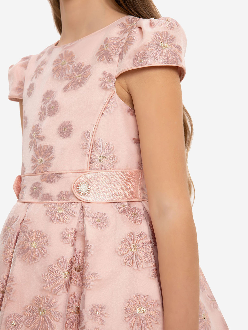 DRESS & Fleur Girls Pink Floral Embroidered Dress and Bag Set